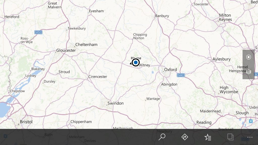 Screenshot of Windows Maps on Windows 10 Mobile