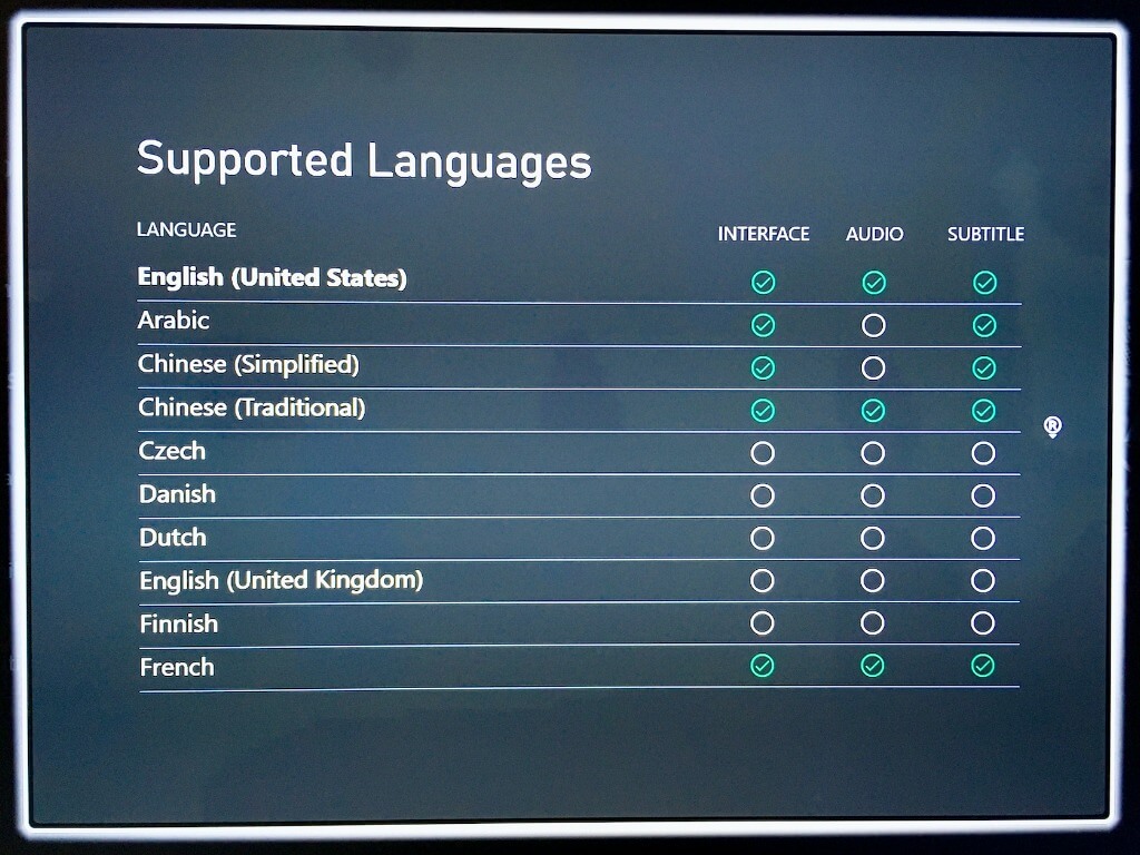 Supported Languages On Xbox Store