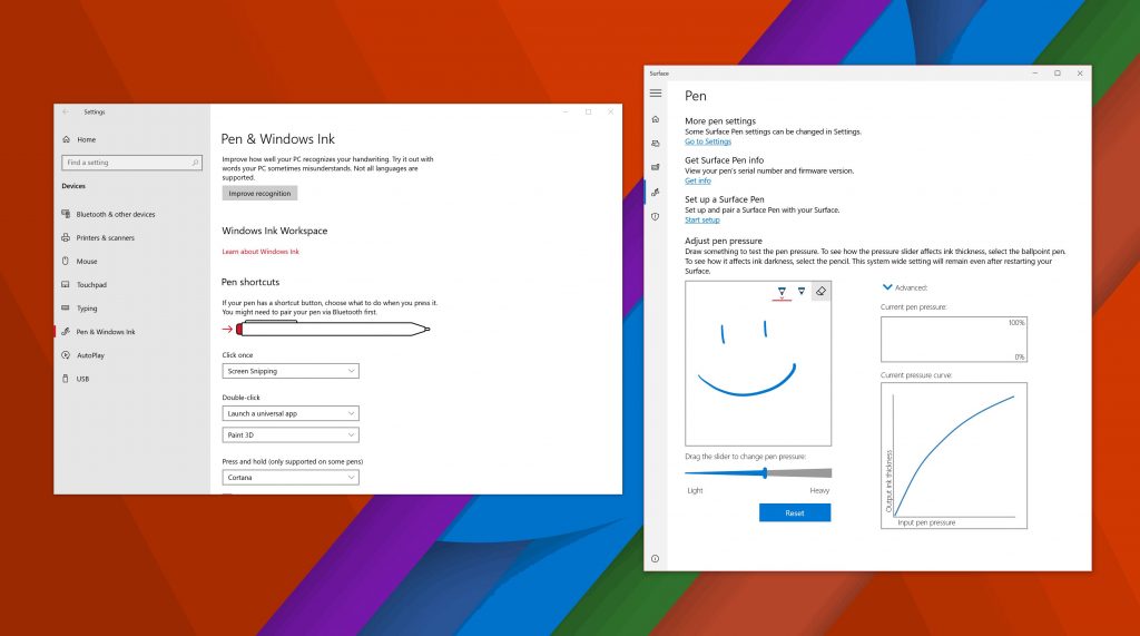 Pen Settings Windows 10