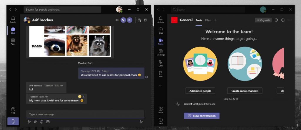 Microsoft Teams Personal And Microsoft Teams Free