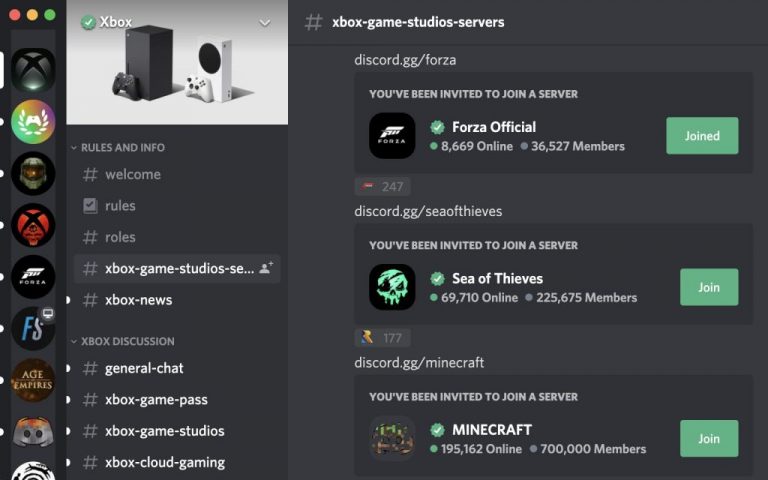 Microsoft's Discord Servers