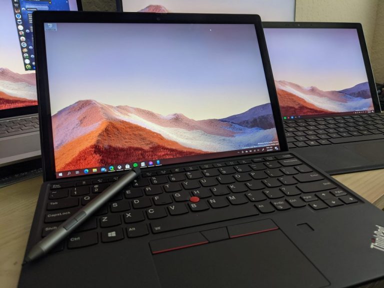 Lenovo ThinkPad X12 Detachable v. Surface Pro 7 Plus