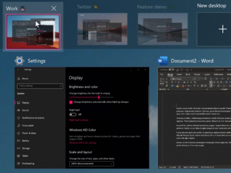 Windows 10 Build 21337 Virtual Desktops Improvements