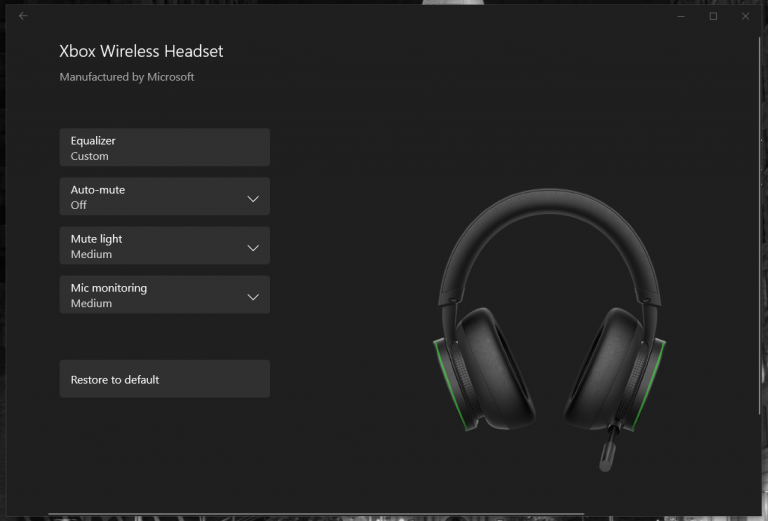Xbox Wireless Headset Mic Settings