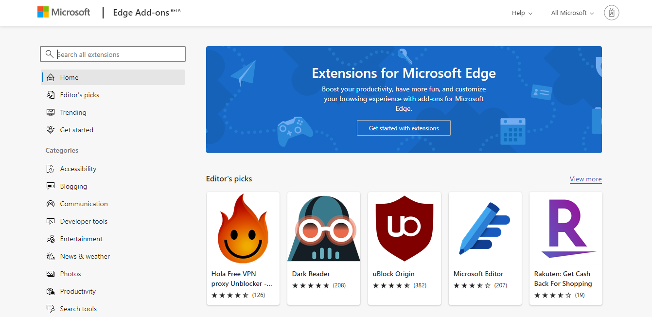 Redesigned Microsoft Edge Add-ons site now available for all users - OnMSFT.com - June 16, 2020