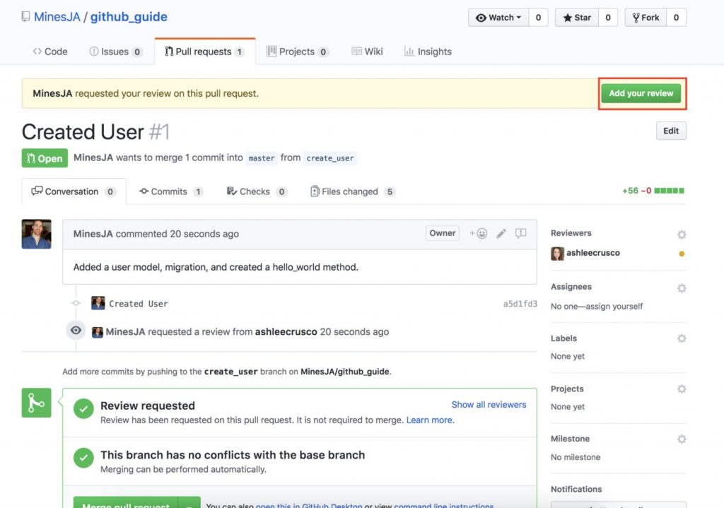 Github Add Your Review