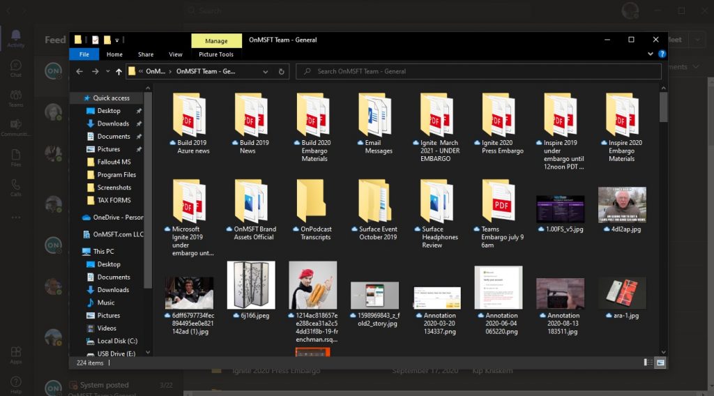 Microsoft Teams OneDrive Folder