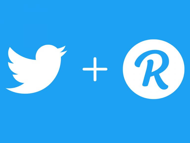 Twitter and Revue logos