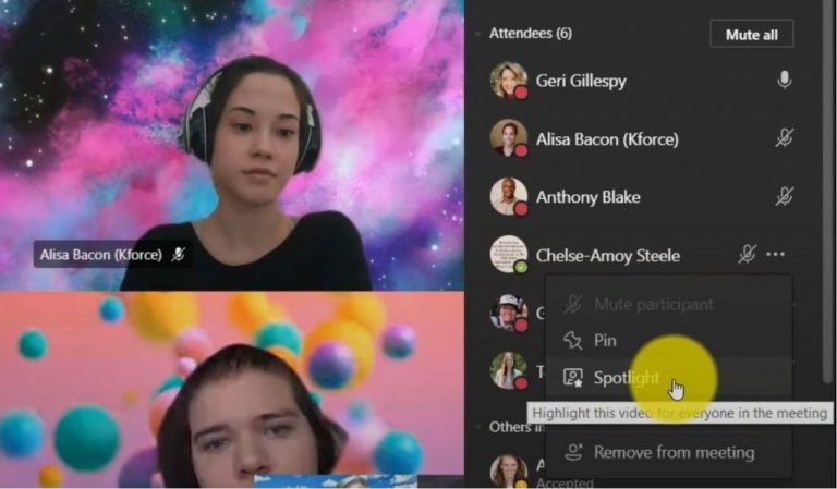 Microsoft Teams Spotlight Feature