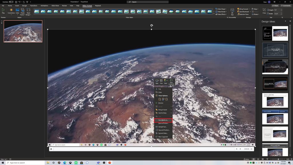 record screen video to use in powerpoint windows 10