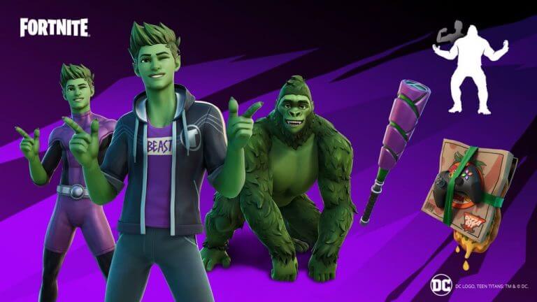 Teen Titan's Beast Boy arrive au jeu vidéo Fortnite avec un nouveau skin transformant 1 Skin Fortnite DC Comics Beast Boy