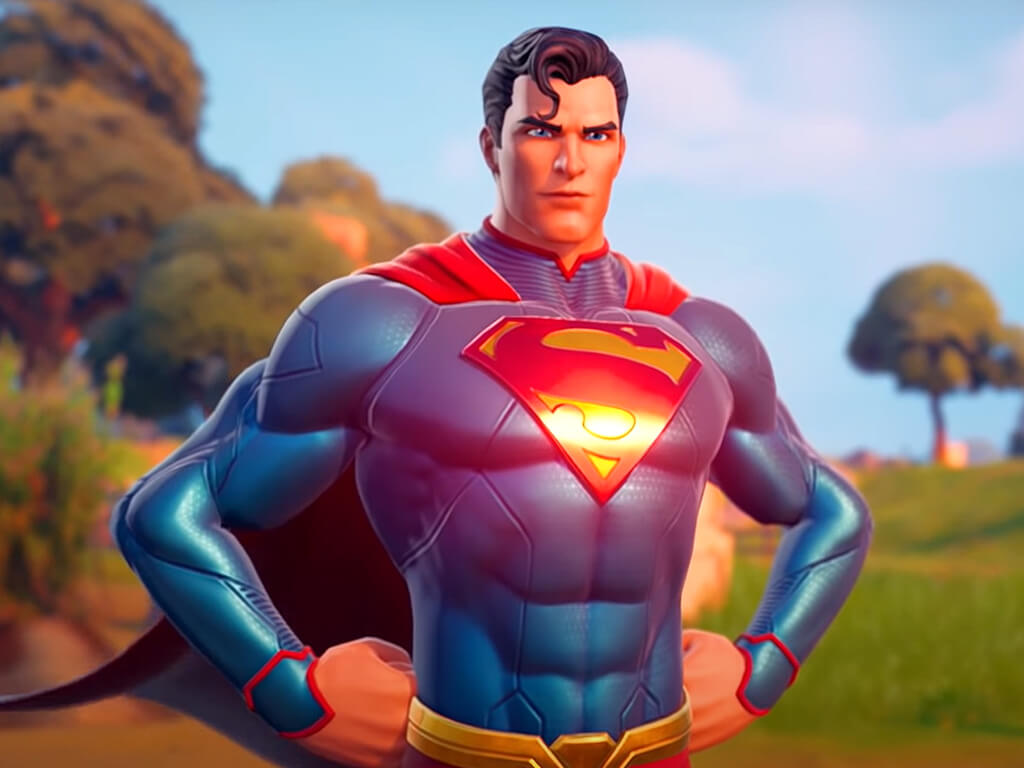 Superman in Fortnite Chapter 2 Season 7 video game on Xbox Series X and Windows PC