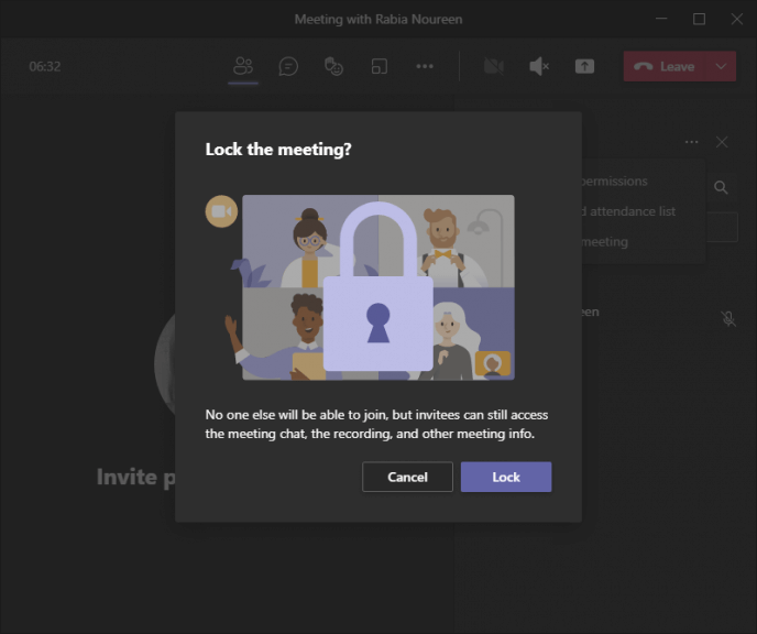 Lock Meeting Microsoft Teams 2
