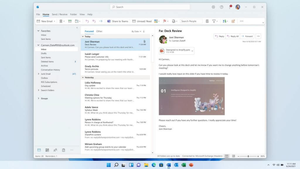 Office Preview Outlook Windows 11