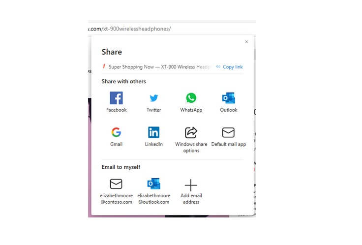 THE MICROSOFT EDGE CANARY DEV SHARE MENU