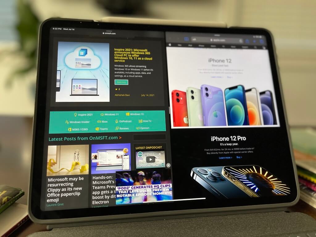 iPad Pro 12.9 inch (2021 M1 chip) review: Trying to imitate Surface, but limited by software - OnMSFT.com - July 16, 2021