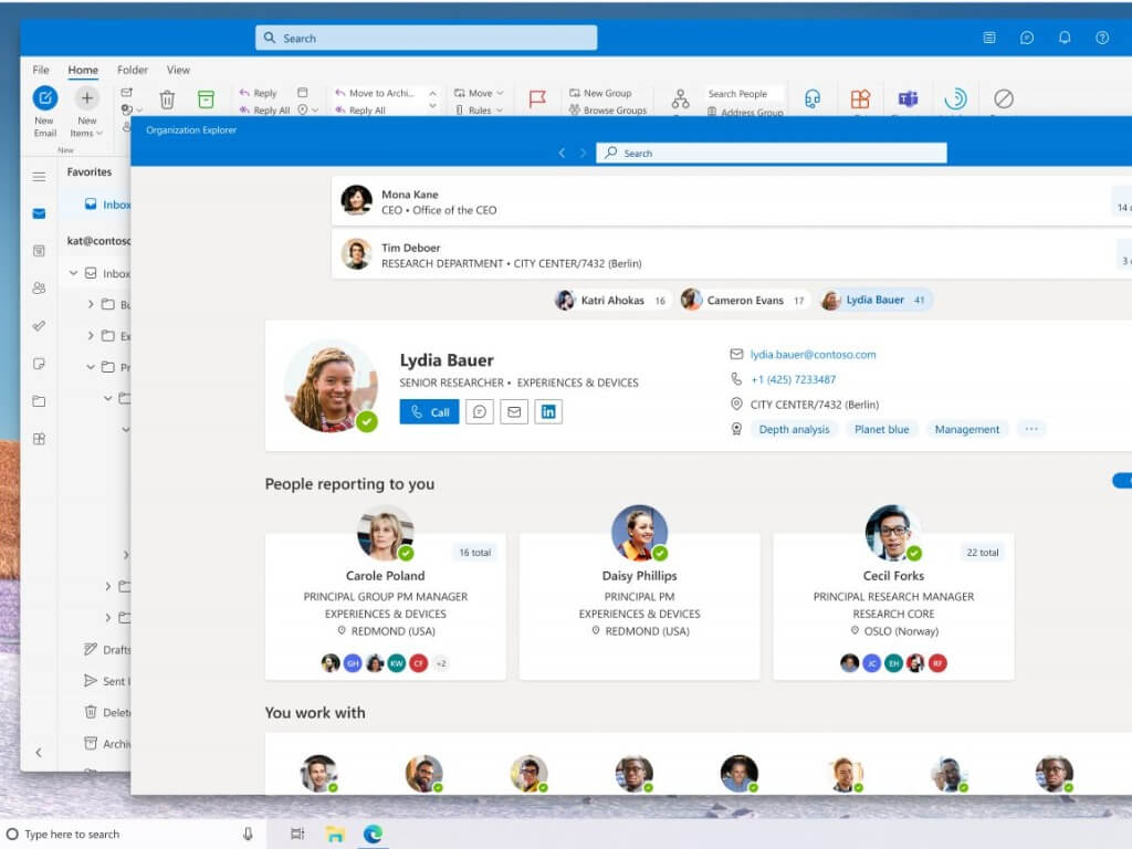 Organization Explorer in Outlook starts rolling to Office Insiders on Windows - OnMSFT.com - August 2, 2021