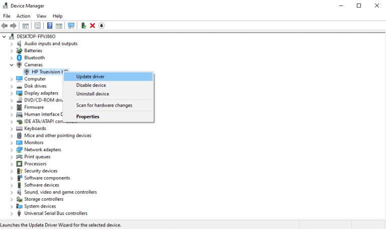 updating a driver with device manager