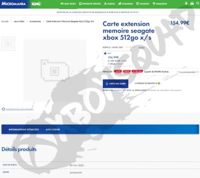 500Gb Seagate Expansion Card For Xbox Series X|S Consoles May Be Coming In November - Seagate 500Gb Xbox Expansion Card Micromania Listing 500gb seagate expansion card for xbox series x|s consoles may be coming in november - onmsft. Com - september 17, 2021