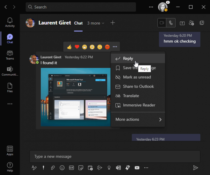 Microsoft Teams public preview now lets users reply to specific chat messages - OnMSFT.com - September 17, 2021