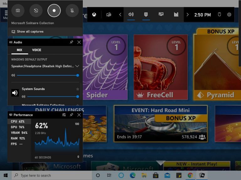 recording windows game play with game bar