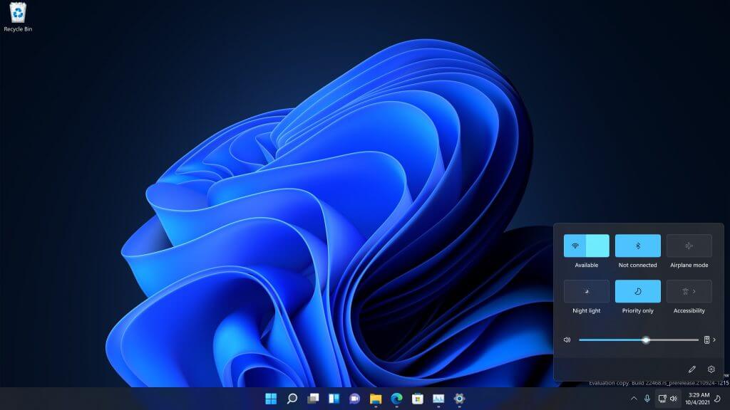 Windows 11 Review: A More Coherent Software Experience (Hands On Video) - Screenshot 4 Quick settings