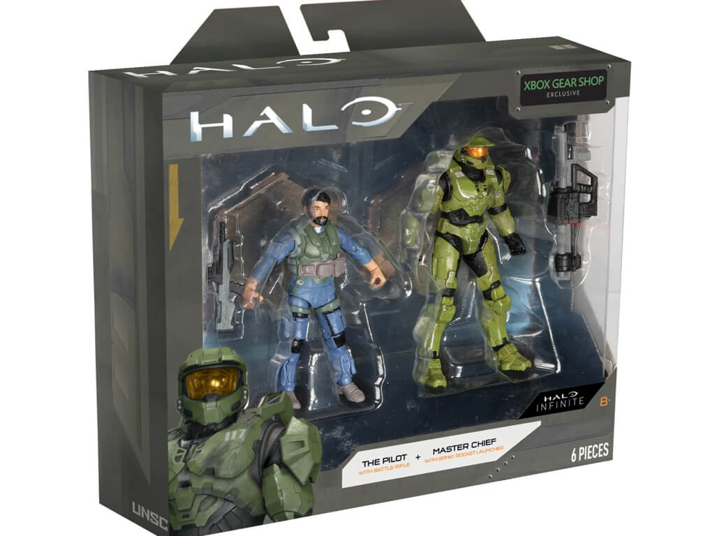 Halo Infinite The Pilot and Master Chief Action Figure 2-Pack - Xbox Gear Shop Exclusive