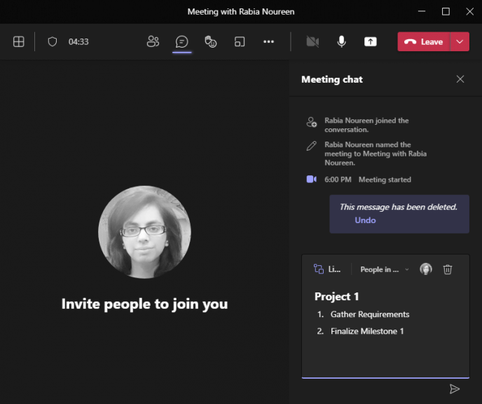 microsoft teams chats fluid components
