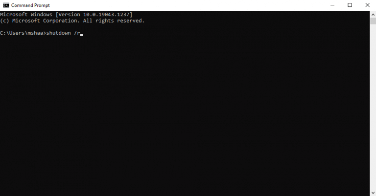 Restarting windows 10 or 11 from command prompt