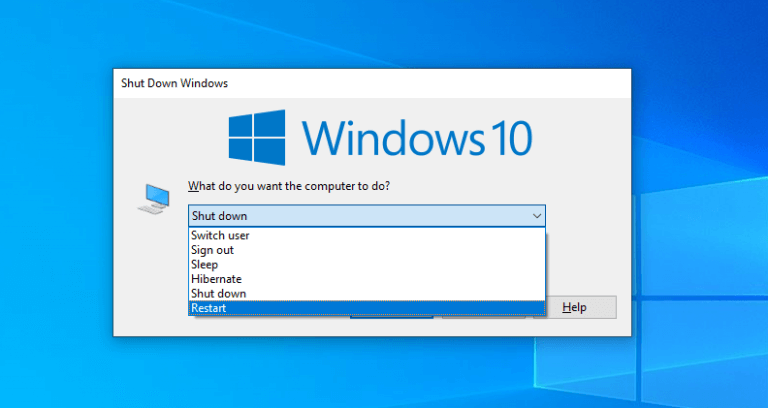 Shut down windows in windows 10