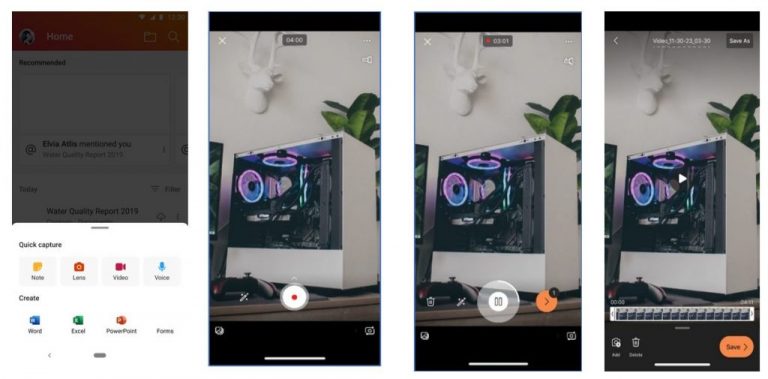 Office Mobile Video Creation feature