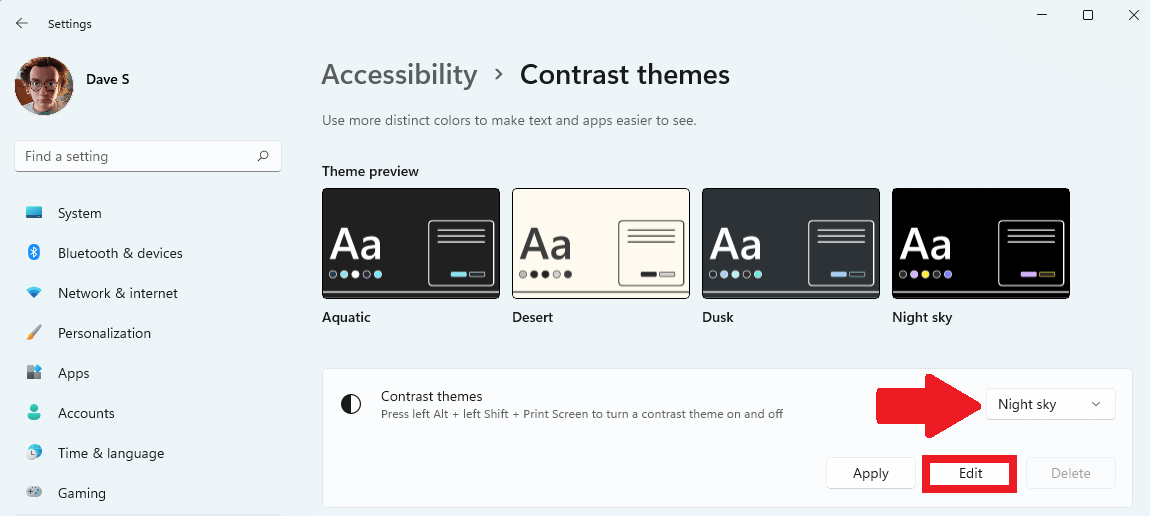 high contrast themes on windows 10