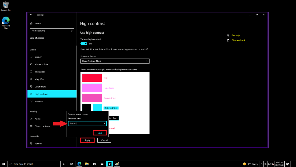 high contrast themes on windows 10