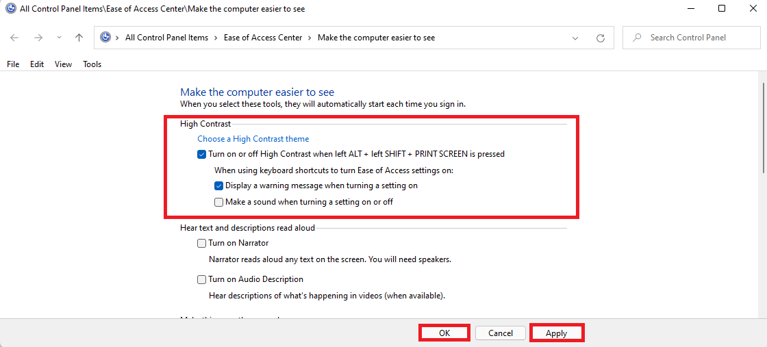 high contrast themes on windows 10