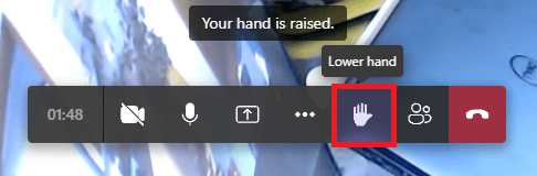 raise your hand feature in Microsoft Teams 