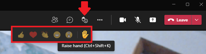 raise your hand feature in Microsoft Teams 