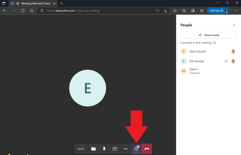 raise your hand feature in Microsoft Teams 