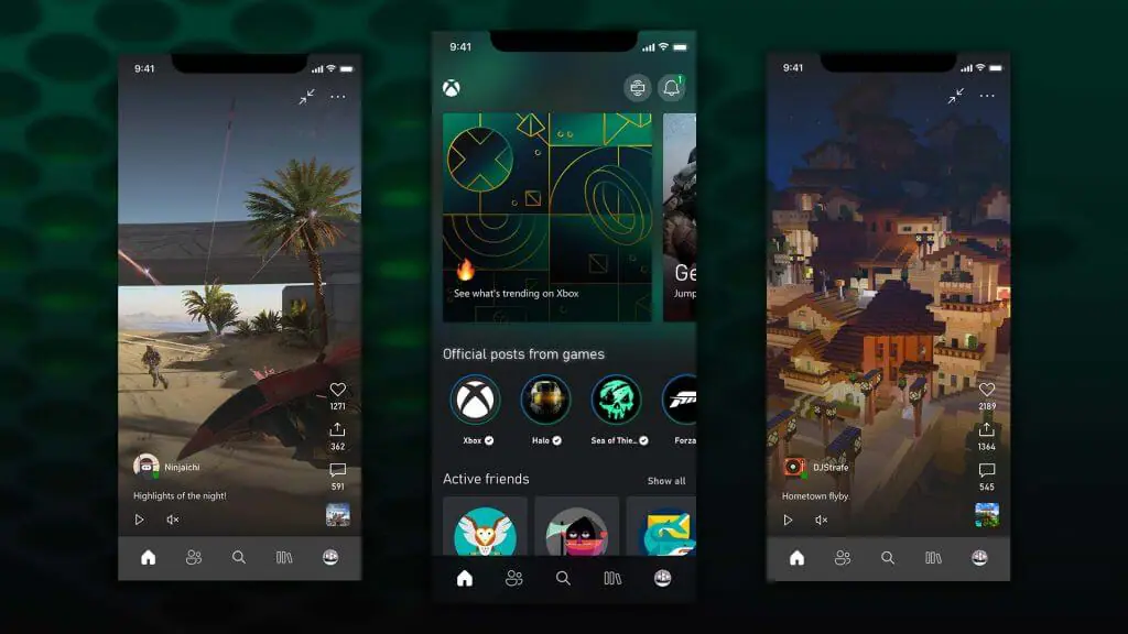 Xbox app's new social feed