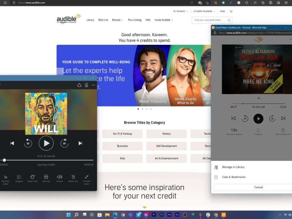Audible points Windows 10 users to web app ahead of app removal - OnMSFT.com - January 18, 2022
