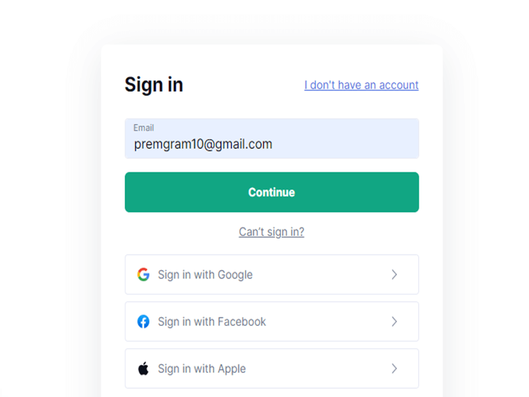 login credentials