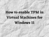 How to Turn on TPM in Virtual Machines