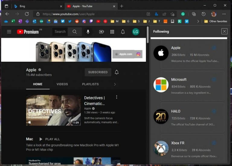 Microsoft edge canary tests new &quot;follow creator&quot; feature on youtube - onmsft. Com - january 17, 2022