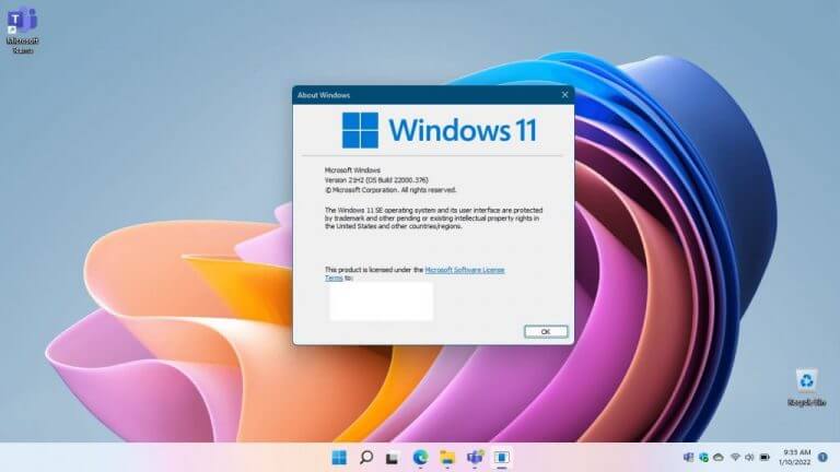 Windows 11 SE About Page