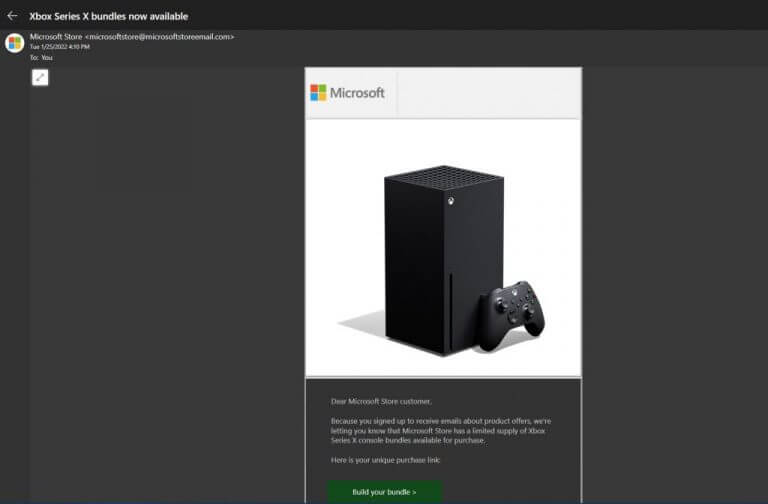Xbox email
