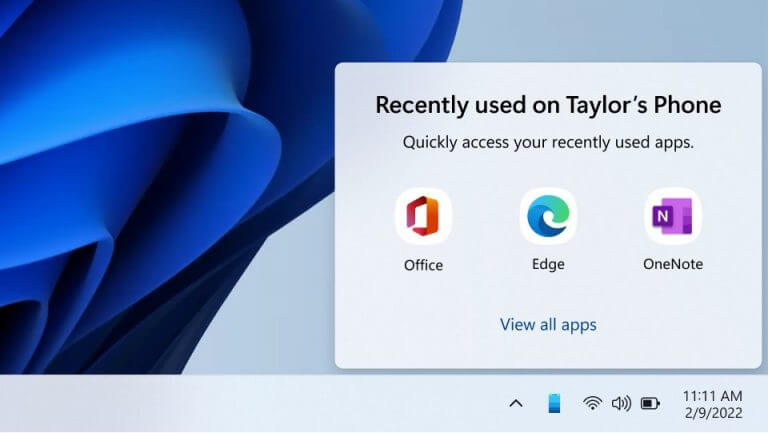 New Your Phone feature to show recently opened Android apps on your Windows 11 Taskbar - OnMSFT.com - February 9, 2022