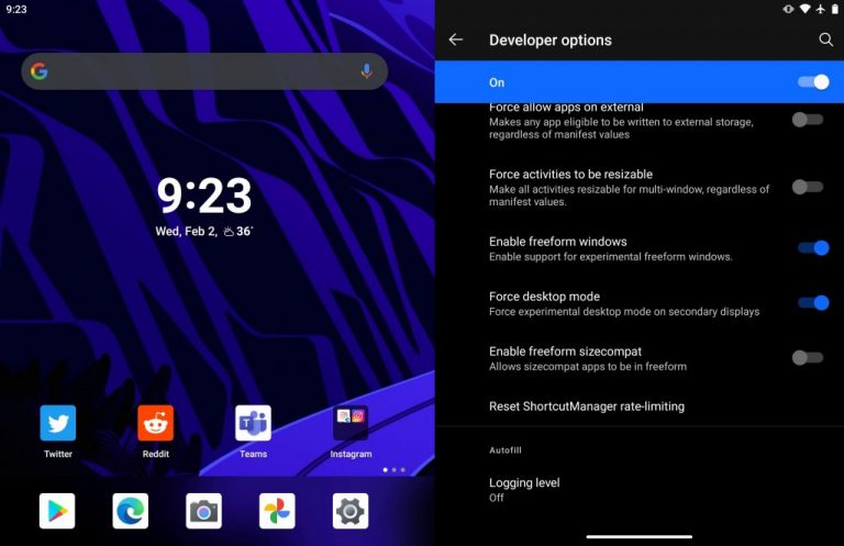 The Surface Duo Has A Hidden &Quot;Desktop Mode&Quot; Feature That Turns It Into An Android Pc Of Sorts - Surface Duo Developer Options surface duo
