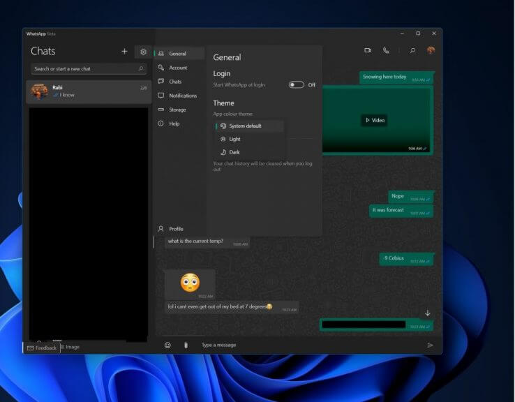 Whatsapp beta dark mode