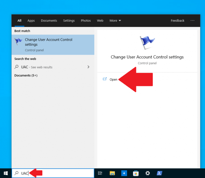 User Account Control (UAC) on Windows 10