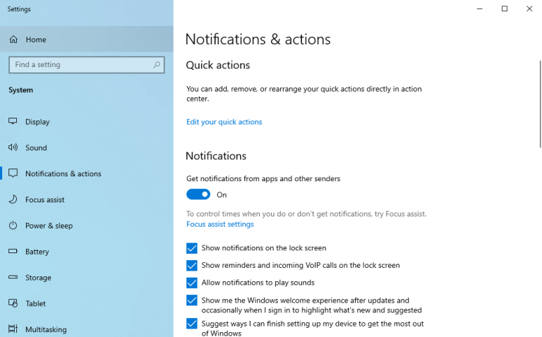Windows Action Center: How To Get The Most Out Of It - Notifications And Action Settings notifications and action settings