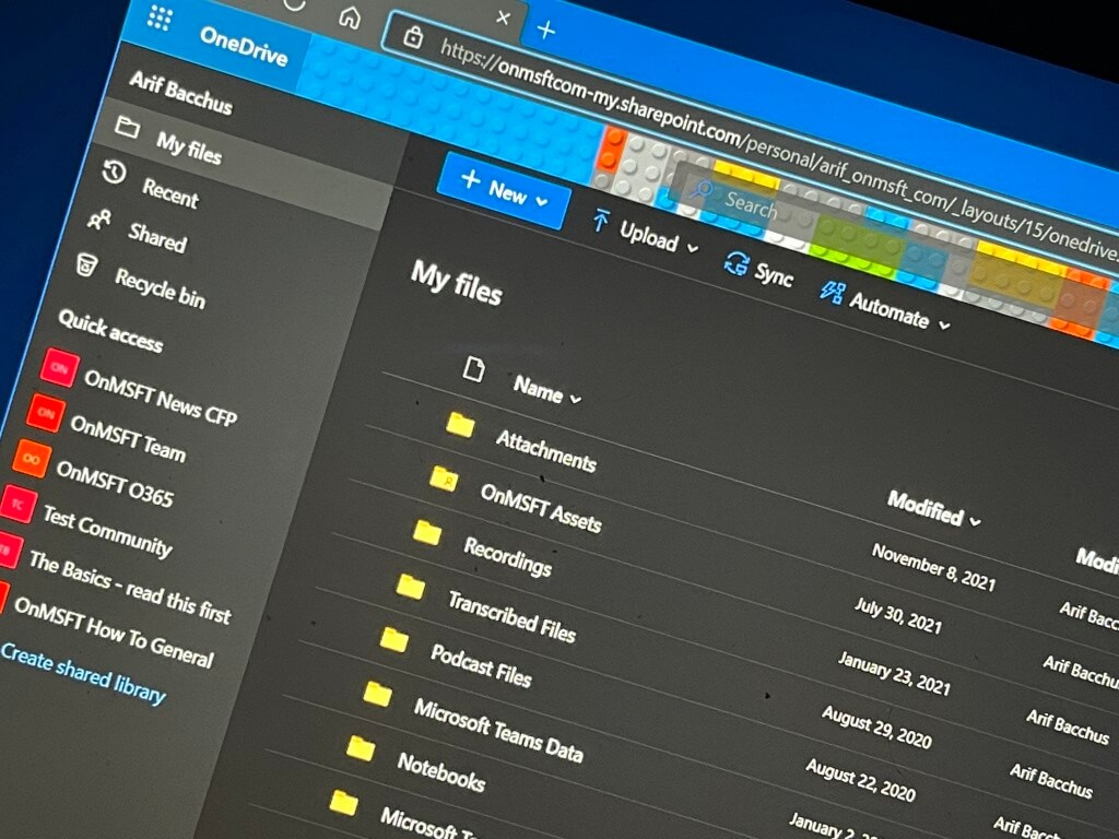 OneDrive for Business My Files page on web to get collaboration improvements - OnMSFT.com - February 7, 2022